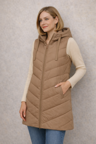 CHALECO LARGO C/CAPUCHA